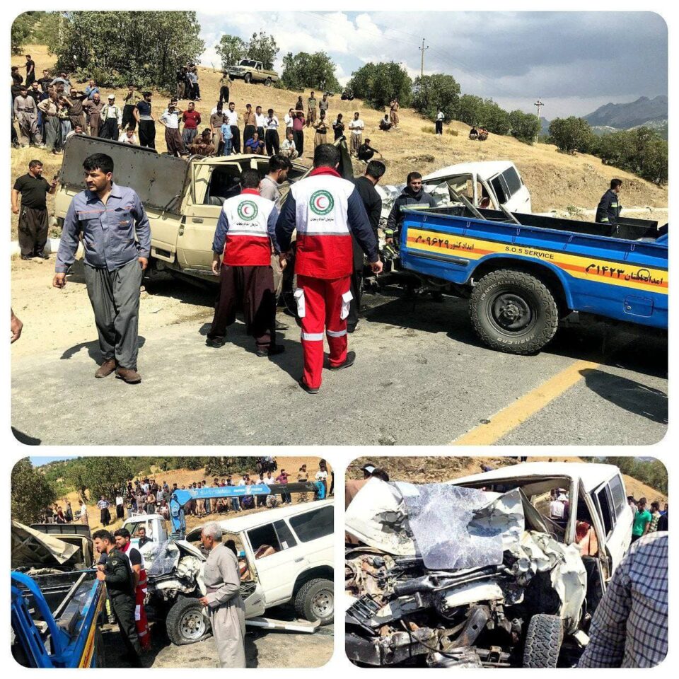 ٢كۆژراو و ٨ بریندار له‌ ڕووداوێكی هاتووچۆ له‌ شاری بانه‌ 3