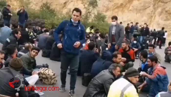 تجمع اعتراضی کارگران شرکت آهن آجین و مبین در حومه ورزقان آذربایجان