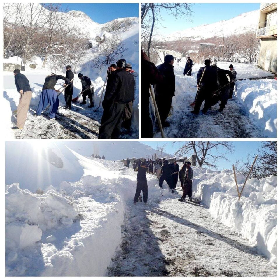 هه‌ڵمه‌تی پاككردنه‌وه‌ی ڕێگاوبانه‌كان له‌ لایه‌ن دانیشتووانی گونده‌كانی