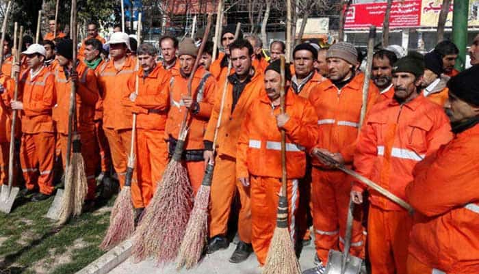 كۆبوونهوهی كرێكارانی شارهداری ڕوودبار 1 تجمع کارگران شهرداری رودبار