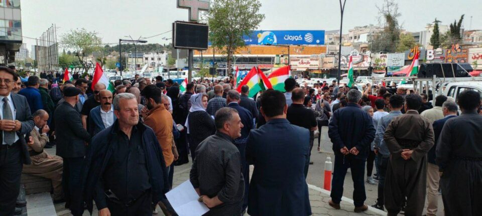 خۆپێشاندانی خه‌ڵكی سلێمانی دژبه‌ هێرشی په‌هبادی توركیا بۆ سه‌ر ئه‌و