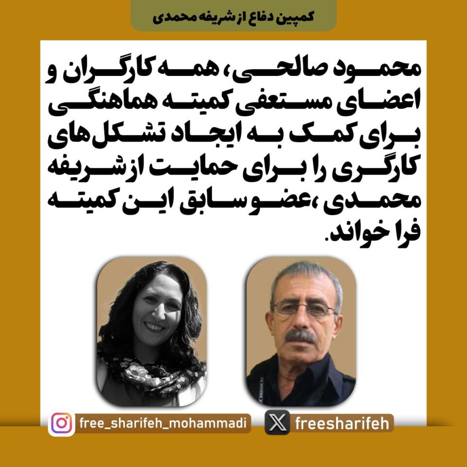 داخوازی مه‌حموود ساڵحی بۆ ڕزگاركردنی شه‌ریفه محه‌ممه‌دی له‌ زیندان