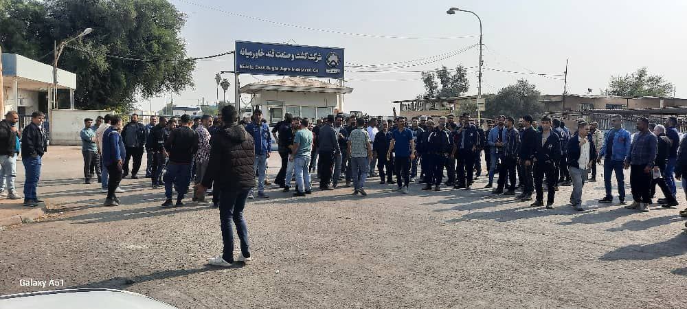 به‌رده‌وامی كۆبوونه‌وه‌ و ناڕه‌زایه‌تی كرێكارانی شیركه‌تی قه‌وندی خاوه‌رمیانه‌ له‌ شوش