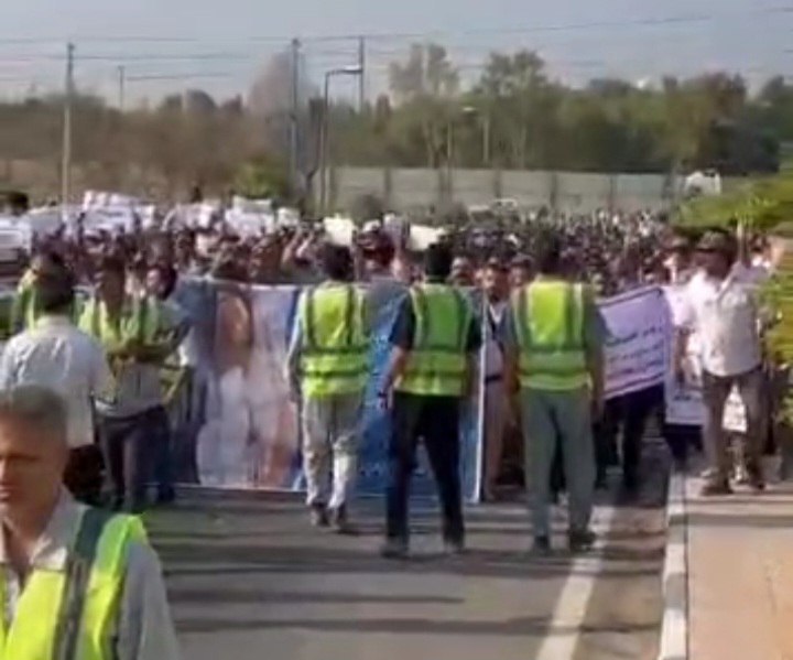 كۆبوونه‌وه‌ی ناڕه‌زایه‌تی كرێكارانی شیركه‌تی نه‌وت و گازی‌ پارسی جنوبی