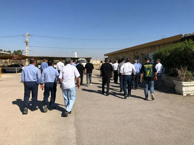 كۆبوونه‌وه‌ی كرێكارانی په‌یمانكاری له‌ كۆگای سووته‌مه‌نی پترۆشیمی ماهشه‌هر