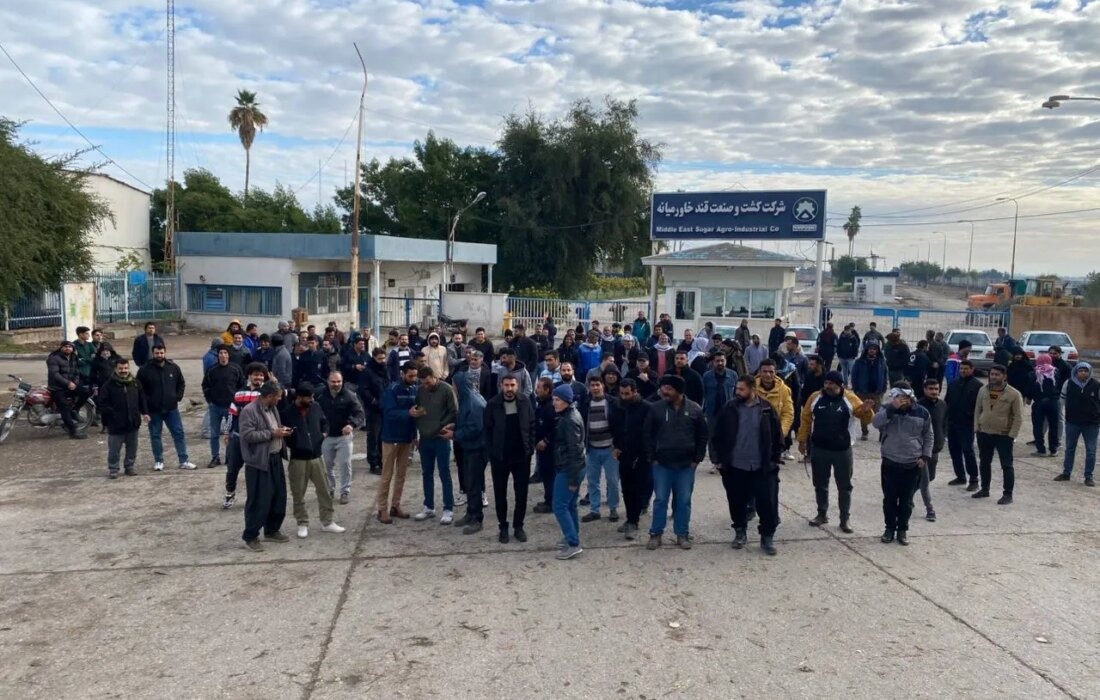 به‌رده‌وامی كۆبوونه‌وه‌ی كرێكارانی شیركه‌تی كشت و سه‌نعه‌تی قه‌ندی خاوه‌رمیانه‌