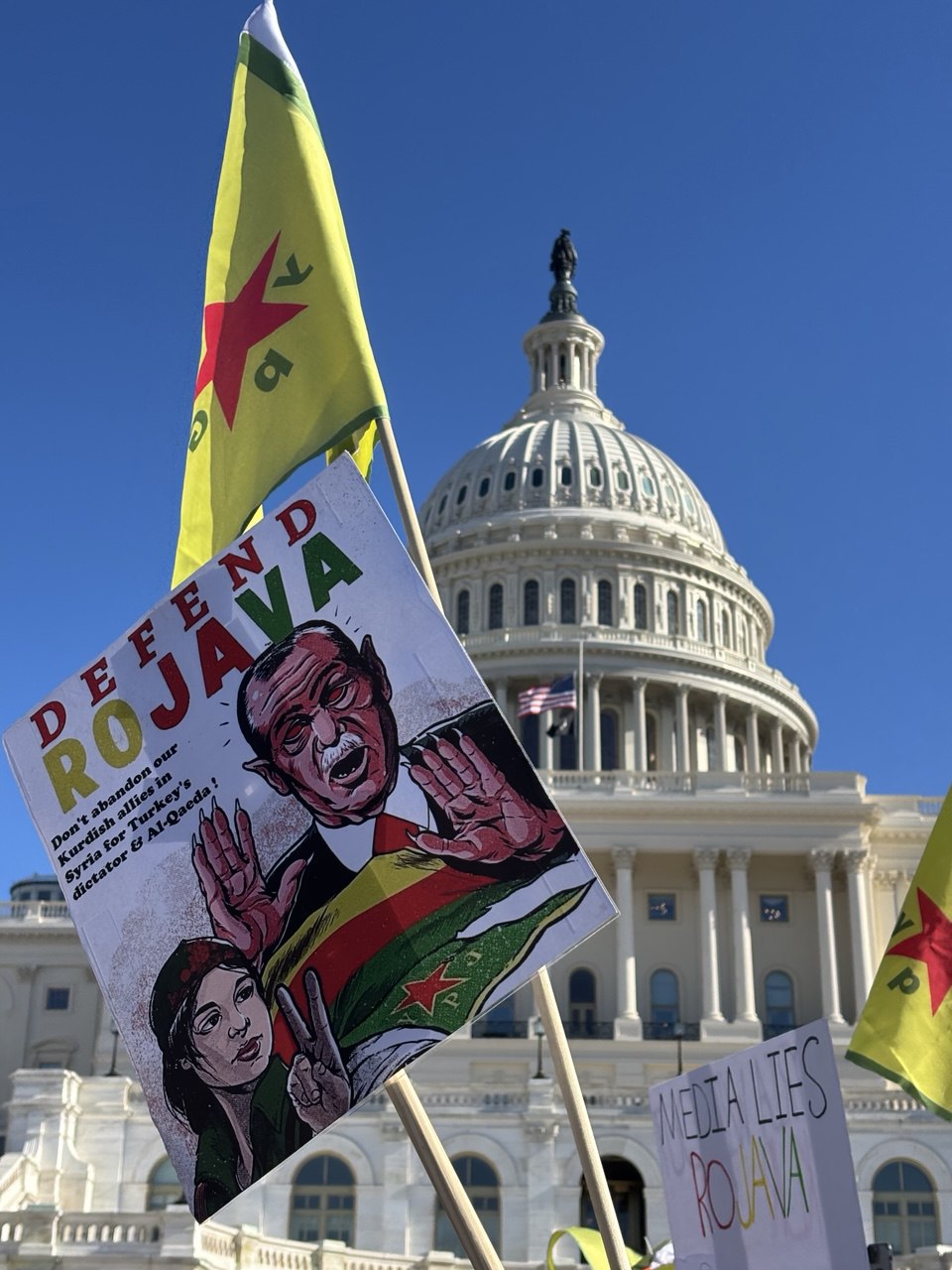 پشتیوانی كوردانی ئامریكا له‌ به‌رخۆدانی ڕۆژئاوای كوردستان