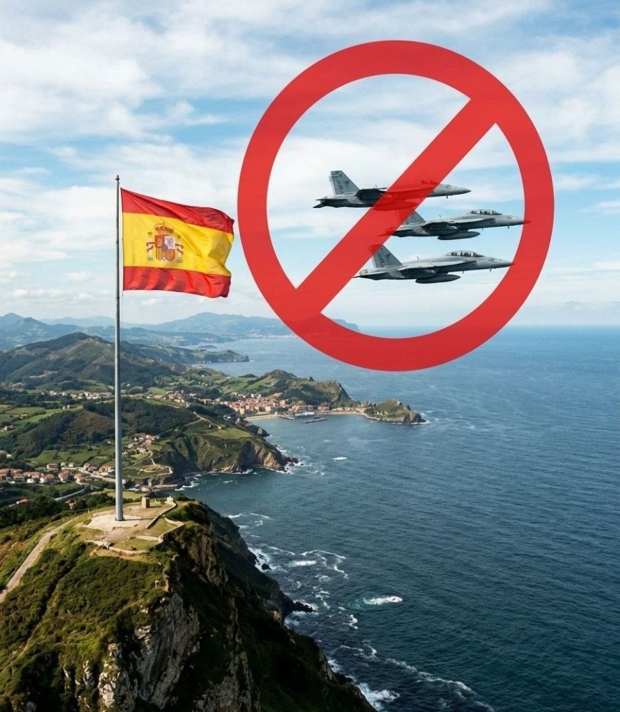 داخستنی ئاسمانی ئیسپانیا بەڕووی فڕۆکە سەربازییەکانی ئەمریکادا