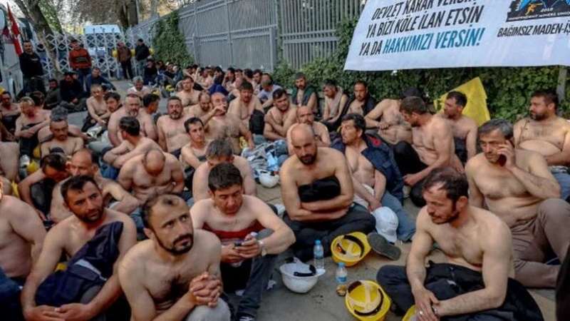 مانگرتن لە خواردنی کرێکاران تورکیا