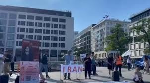 بەڕێوەچوونی کۆبوونەوەی ناڕەزایەتیی ئێرانیانی ئازادیخواز لە فرانکفۆرتی ئاڵمان