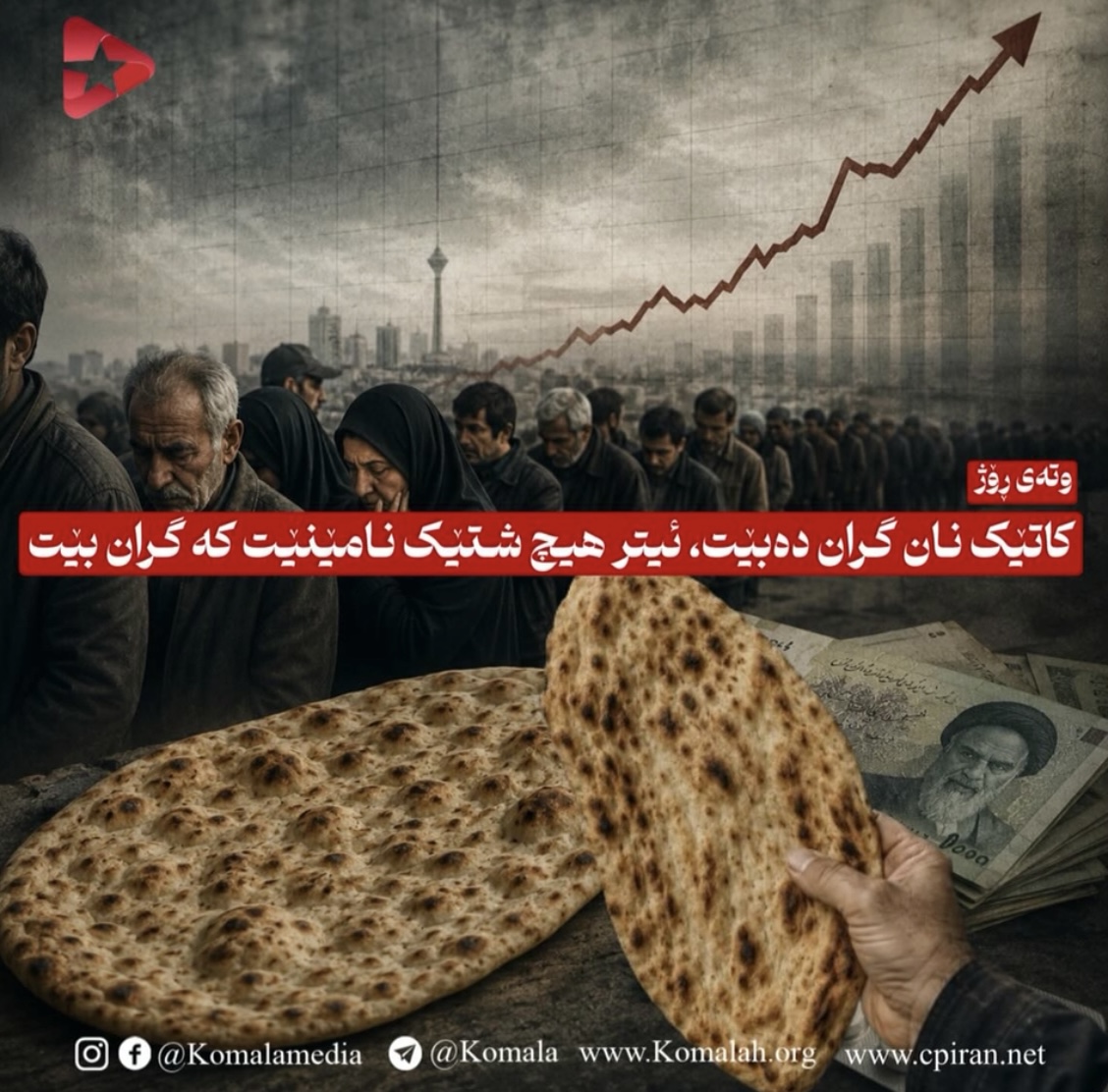 کاتێک نان گران دەبێت،ئیتر هیچ شتێک نامێنێت کە گران بێت
